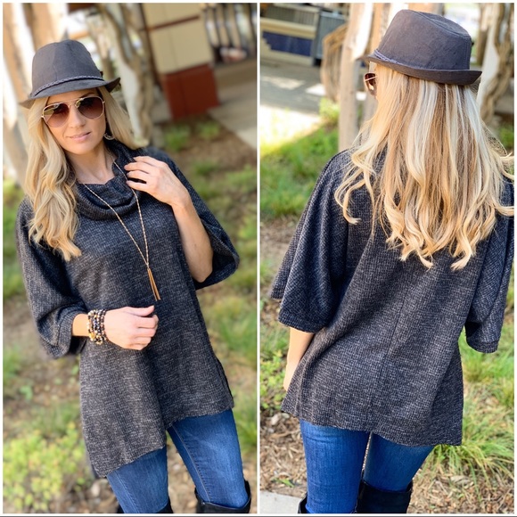 ✨LAST ONE✨Charcoal cowl neck sweater - Picture 5 of 5